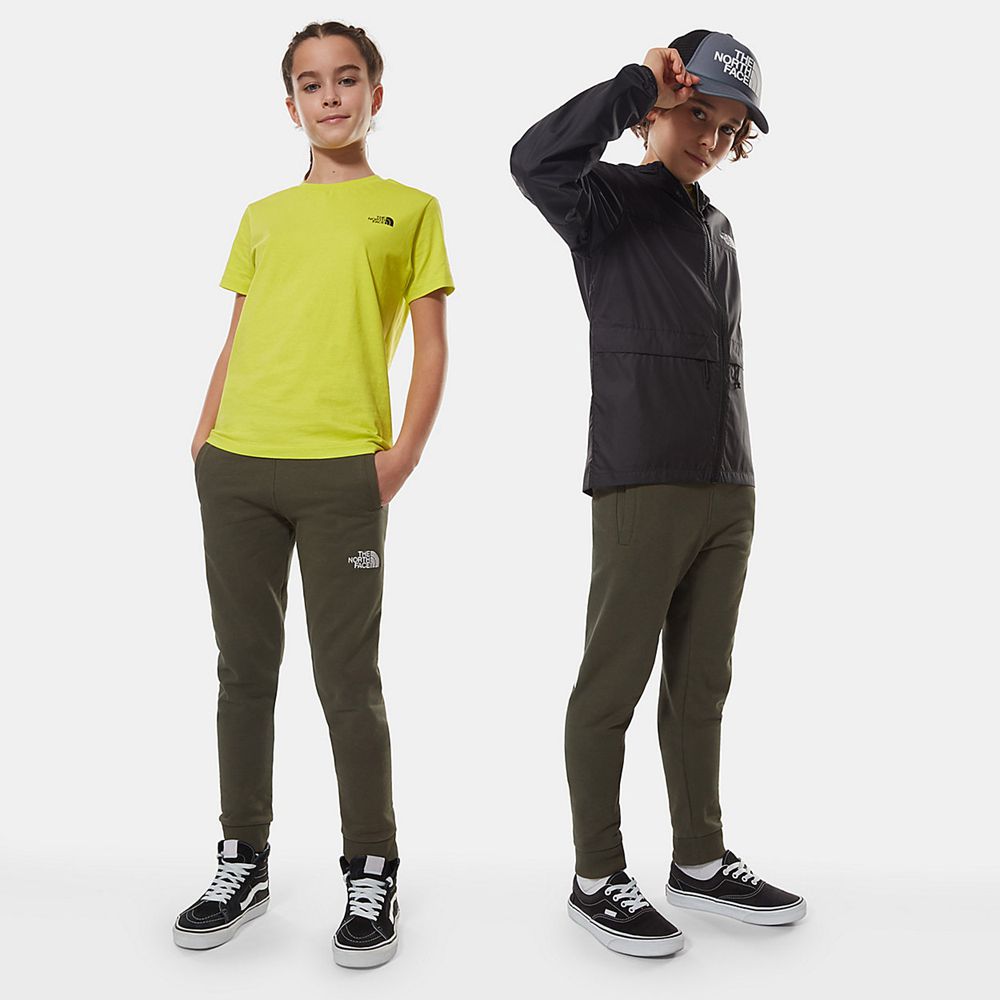 The North Face Pants Youth Australia - The North Face Fleece Green / White (LVE-518297)